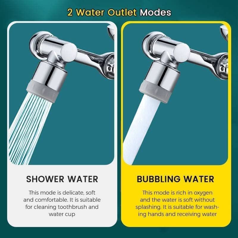 Avelena | SplashTurn - 1080° Drehbarer Wasserhahn mit Spritzwasserschutz