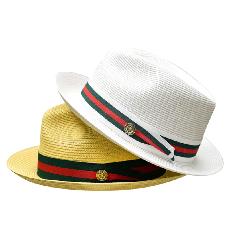 Avelena | Unisex Fedora Hut | Handgefertigt im Pinch Front Stil | Natürliches Poly-Braid mit Ripsband