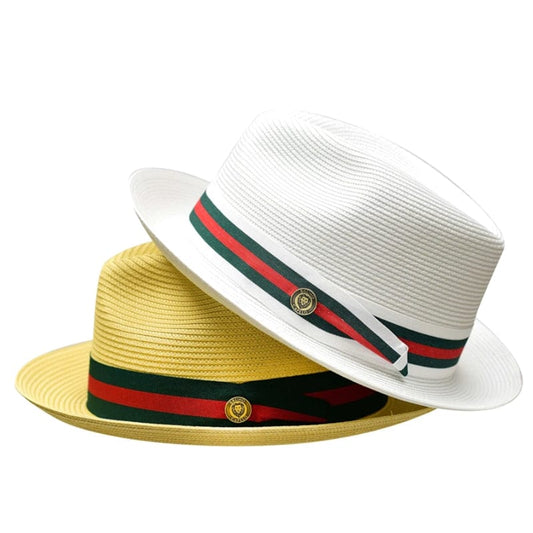 Avelena | Unisex Fedora Hut | Handgefertigt im Pinch Front Stil | Natürliches Poly-Braid mit Ripsband