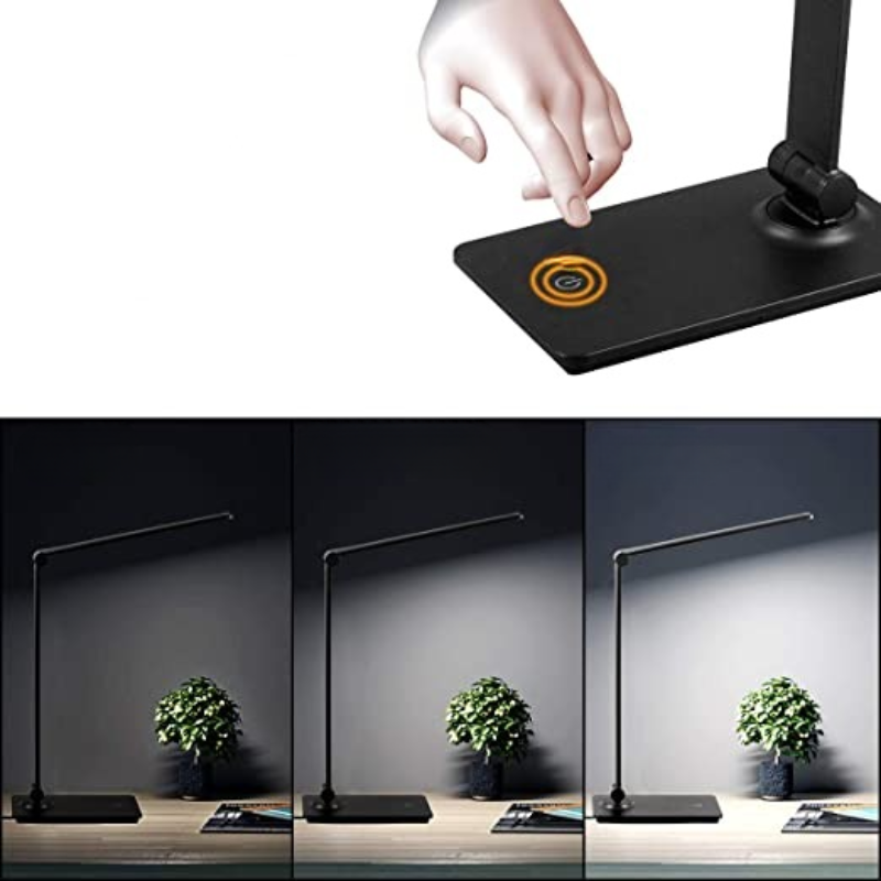 Avelena | LED-Schreibtischlampe, Touch-Control-Schreibtischlampe mit 3 Helligkeitsstufen, dimmbare Büronlampe mit verstellbarem Arm, faltbare Tischlampe für Tisch Schlafzimmer Nachttisch Büro