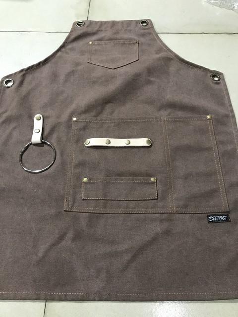Avelena | Deetrust Canvas Latzschürze Koch Küchenschürze für Barista Barkeeper mit Taschen