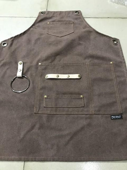 Avelena | Deetrust Canvas Latzschürze Koch Küchenschürze für Barista Barkeeper mit Taschen
