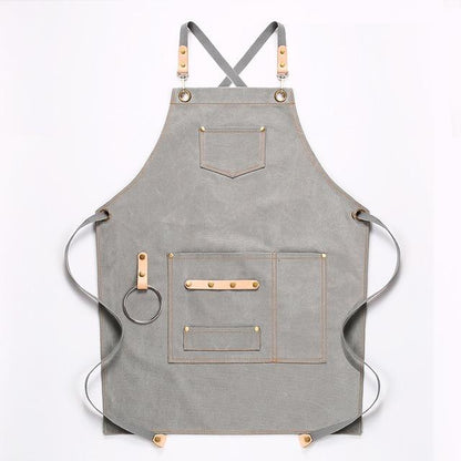 Avelena | Deetrust Canvas Latzschürze Koch Küchenschürze für Barista Barkeeper mit Taschen
