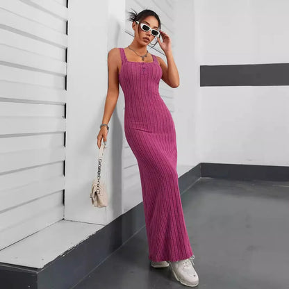 Avelena | Ärmelloses Kleid aus Rippstrick