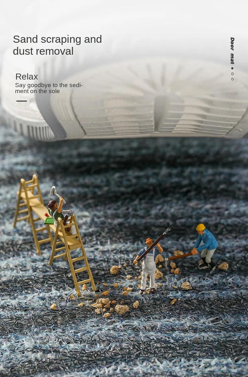 Avelena | Moderne, nordisch-stilvolle PVC-Fußmatte │ Rutschfeste Fußmatte für den Eingangsbereich │ Sandentfernende Fußunterlage