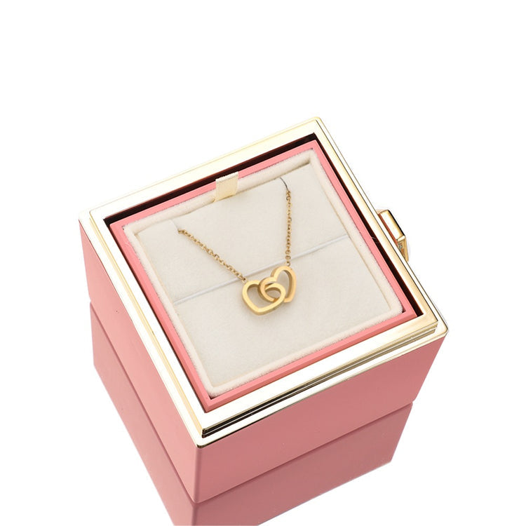 Avelena | [Ideales Geschenk] Ewige Rosenbox - Mit gravierter Halskette & künstlicher Rose