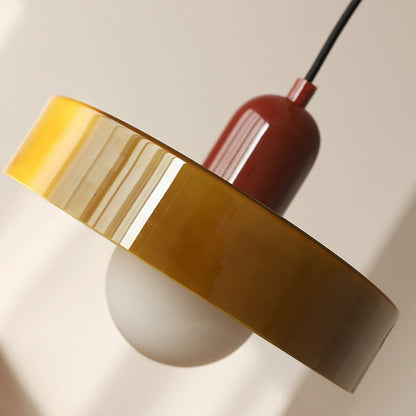 Avelena |  Pendelleuchte aus farbigem Glas | Elegante Hängeleuchte im Bauhaus-Stil | Designlampe für Wohnzimmer & Esszimmer