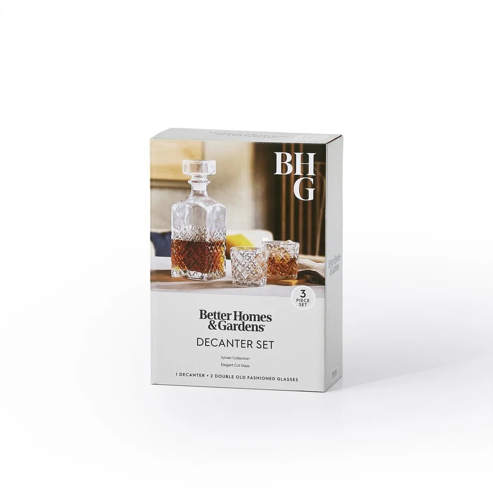 Avelena | Diamantgeschliffener klarer Glaskaraffe und DOF-Set langlebig spülmaschinenfest