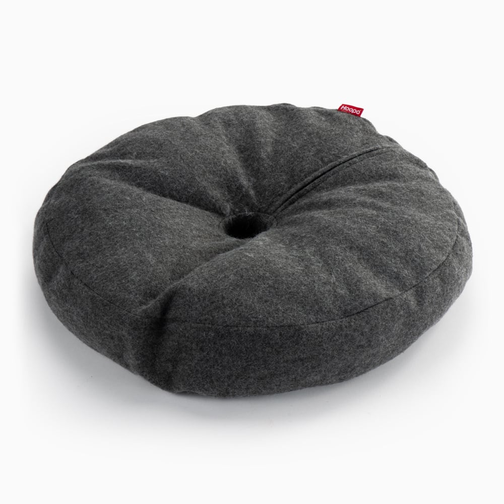 Avelena | Donut Katzenbett aus Wolle Grau Blau