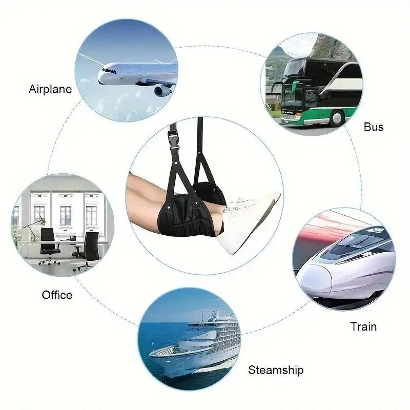 Avelena | 2-Pack Fußhängematte, Tragereise- und Untertisch-Beinstütze mit verstellbaren Riemen