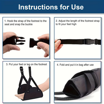 Avelena | 2-Pack Fußhängematte, Tragereise- und Untertisch-Beinstütze mit verstellbaren Riemen