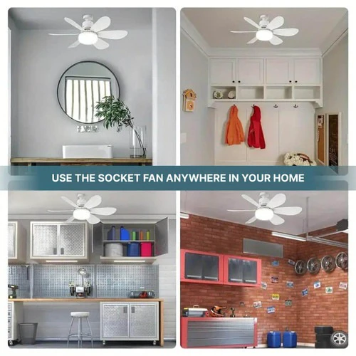 Avelena | Deckenventilator mit LED, E27 Sockelmontage mit Fernbedienung