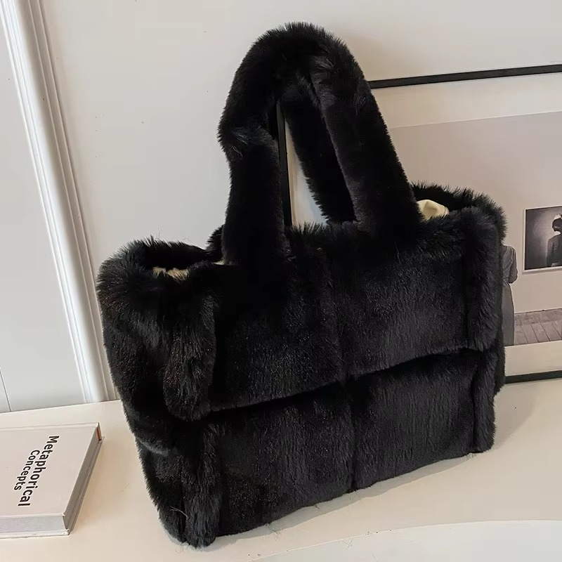 Avelena | Damenhandtasche aus weichem Plüsch mit hoher Kapazität für den Winter