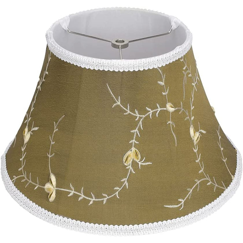 Avelena | Medium Lampenschirm, Barrel-Stofflampenschirm für Tischlampe und Stehlampe, 7x13x7.8 Zoll, naturbelüftetes Leinen, handgefertigt, Spider (weiß)