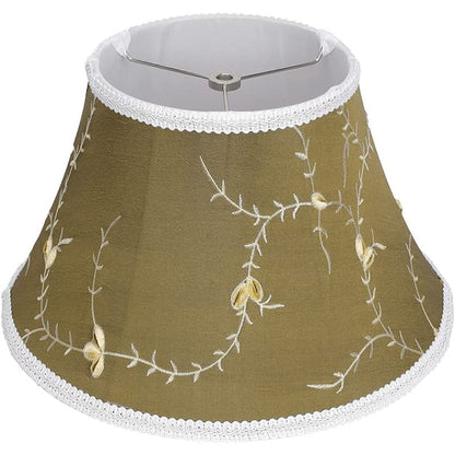 Avelena | Medium Lampenschirm, Barrel-Stofflampenschirm für Tischlampe und Stehlampe, 7x13x7.8 Zoll, naturbelüftetes Leinen, handgefertigt, Spider (weiß)