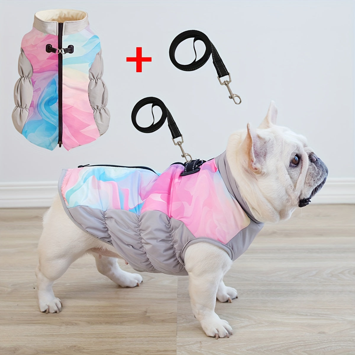 Avelena | Arcticpaw Frenchie Warme Jacke Wasserdicht Winter Gemütliche Jacke Mit Leine Seil