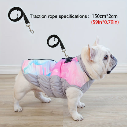 Avelena | Arcticpaw Frenchie Warme Jacke Wasserdicht Winter Gemütliche Jacke Mit Leine Seil