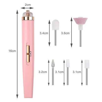Avelena | 5-in-1 Elektrisches Nagelpflegegerät – Tragbares Maniküre-Tool mit LED-Licht