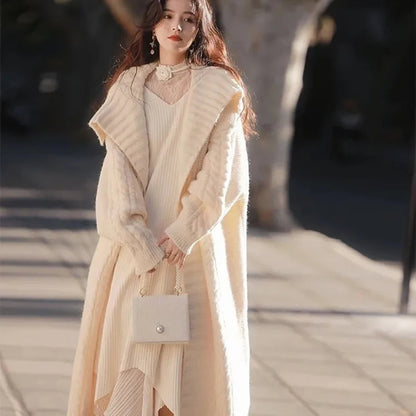 Avelena | Damen Strickjacke mit Kragen und Patchwork-Design Perfekt für Den Winter