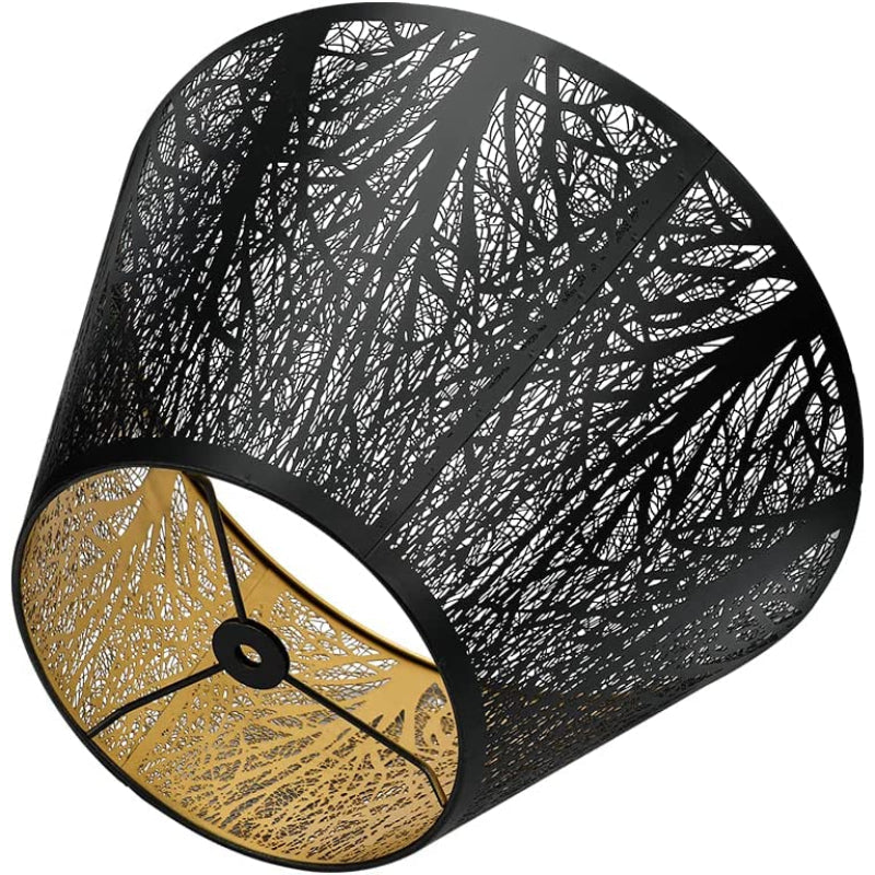 Avelena | Medium Lampenschirm, Barrel-Stofflampenschirm für Tischlampe und Stehlampe, 7x13x7.8 Zoll, naturbelüftetes Leinen, handgefertigt, Spider (weiß)