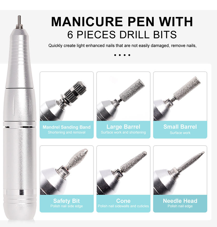 Avelena | Professionelle 45000RPM tragbare elektrische Nagelfeile mit wiederaufladbarem Akku | Niedriges Geräuschniveau für Maniküre