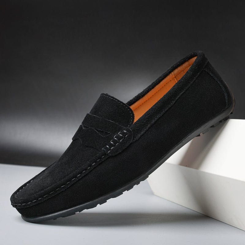 Luxuriöse, stilvolle, winterwarme Wildleder-Loafer für Herren