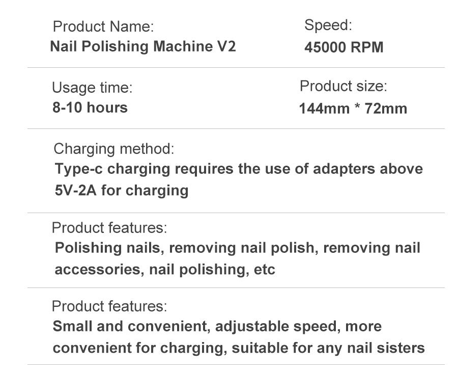 Avelena | Professionelle 45000RPM tragbare elektrische Nagelfeile mit wiederaufladbarem Akku | Niedriges Geräuschniveau für Maniküre