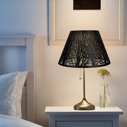 Avelena | Medium Lampenschirm, Barrel-Stofflampenschirm für Tischlampe und Stehlampe, 7x13x7.8 Zoll, naturbelüftetes Leinen, handgefertigt, Spider (weiß)