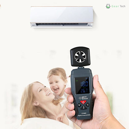 Avelena | Digital LCD Tragbares Windgeschwindigkeitsmessgerät - Luftgeschwindigkeitsmesser