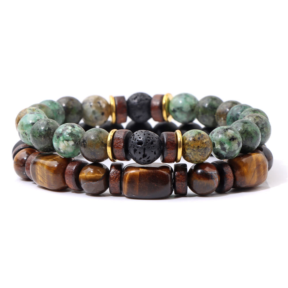 Avelena | Afrikanisch Türkis & Tigerauge Armband Naya