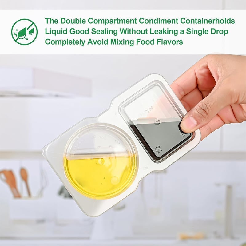 Avelena | Doppel-Compartment Snackbehälter mit Deckeln