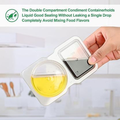 Avelena | Doppel-Compartment Snackbehälter mit Deckeln