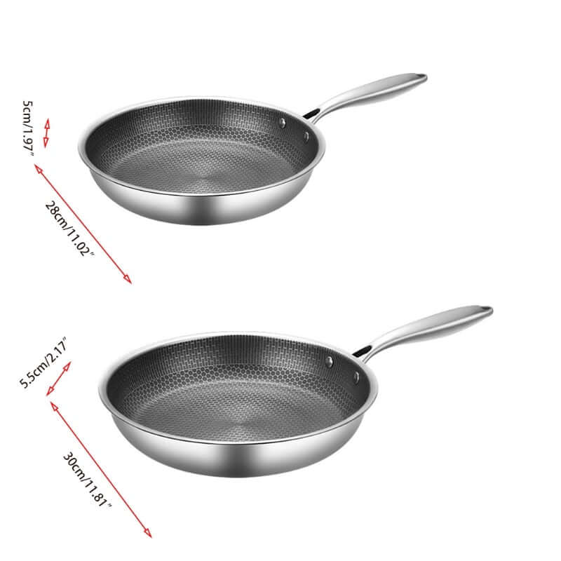 Avelena | Kratzfeste Edelstahlpfanne mit Antihaftbeschichtung 28Cm