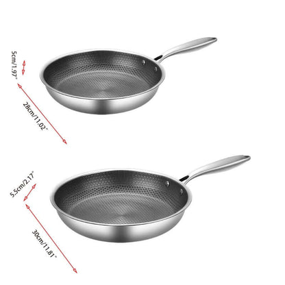 Avelena | Kratzfeste Edelstahlpfanne mit Antihaftbeschichtung 28Cm