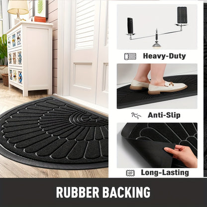 Avelena | Halbrunde Fußmatte Gummi – Langlebig und Rutschfest für Innen und Außen