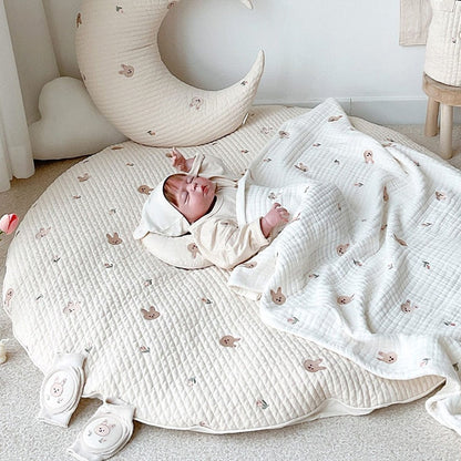 Avelena | Bären-Stickerei Baby Krabbelmatte