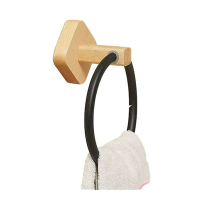 Avelena | Massivholz Handtuchstange mit Matt Schwarz Finish