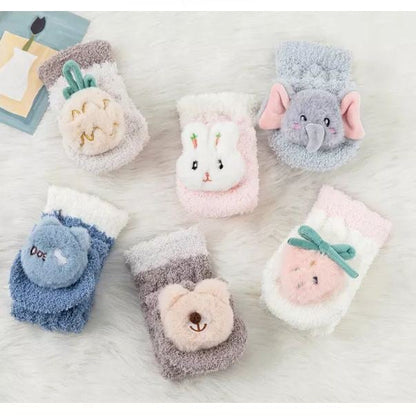 Avelena | Ein Paar Baby süße Koralle Fleece Socken