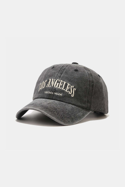 Denim baseball cap met briefopdruk