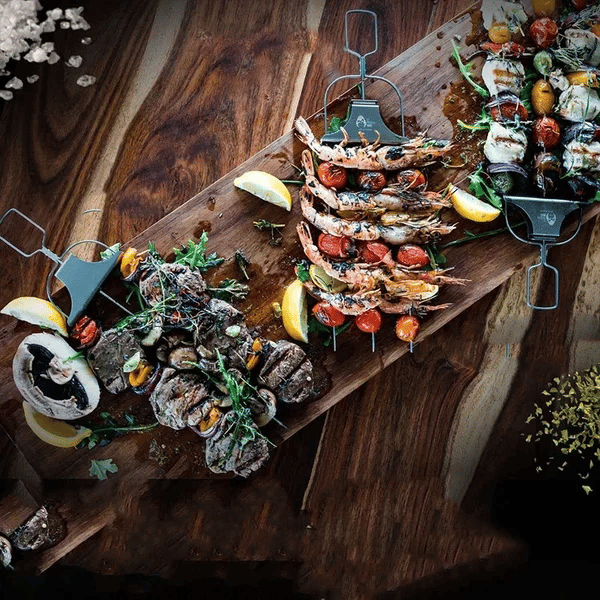 Avelena | Edelstahl 3-zinkige BBQ Grillspieße