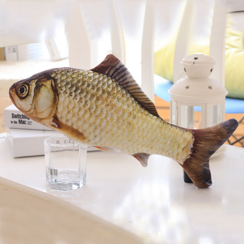 Avelena | 1Pc 3D Fisch Kreativ Katze Kätzchen Kauen Katzen Spielzeug Puppe Katzenminze Gefüllter Fisch Interaktives Kätzchen Spielzeug Gefülltes Kissen