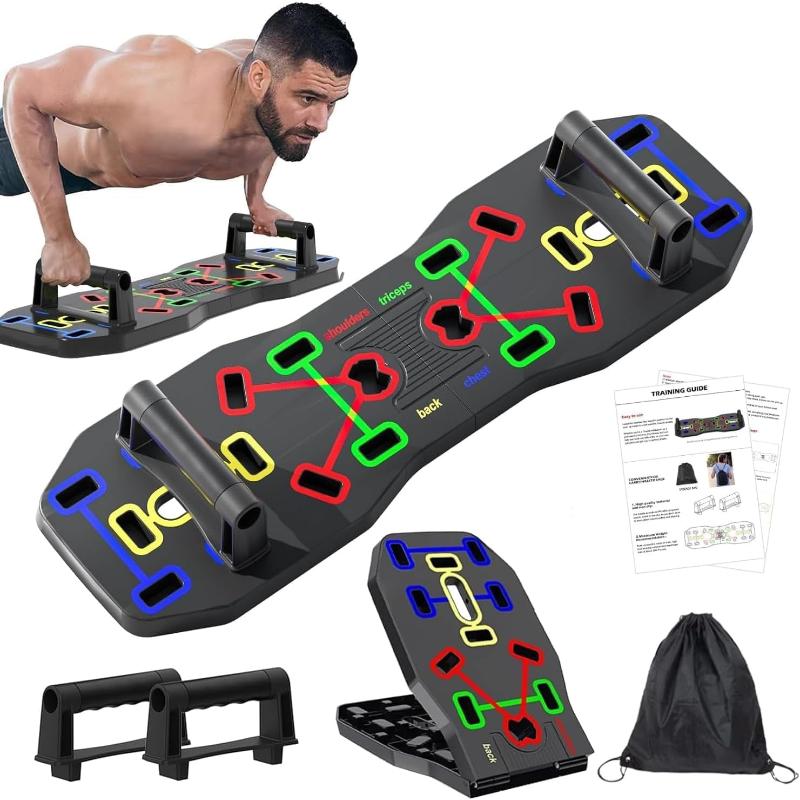 Avelena | 10-In-1 Tragbarer Push Up Tisch Mit Klappbaren Push Up Stangen Für Krafttraining