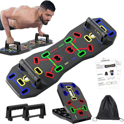Avelena | 10-In-1 Tragbarer Push Up Tisch Mit Klappbaren Push Up Stangen Für Krafttraining