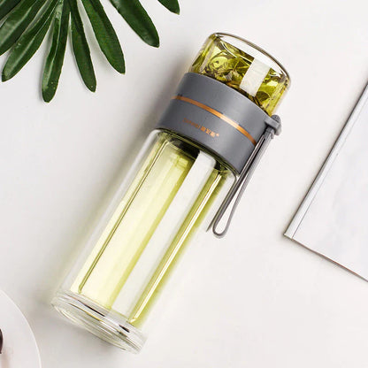 Avelena | Doppelwandige Glasflasche Mit Teesieb Und Infuser