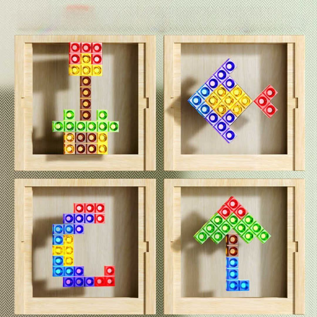 Avelena | Holz Tetris Puzzle Brettspiel für Kinder und Erwachsene
