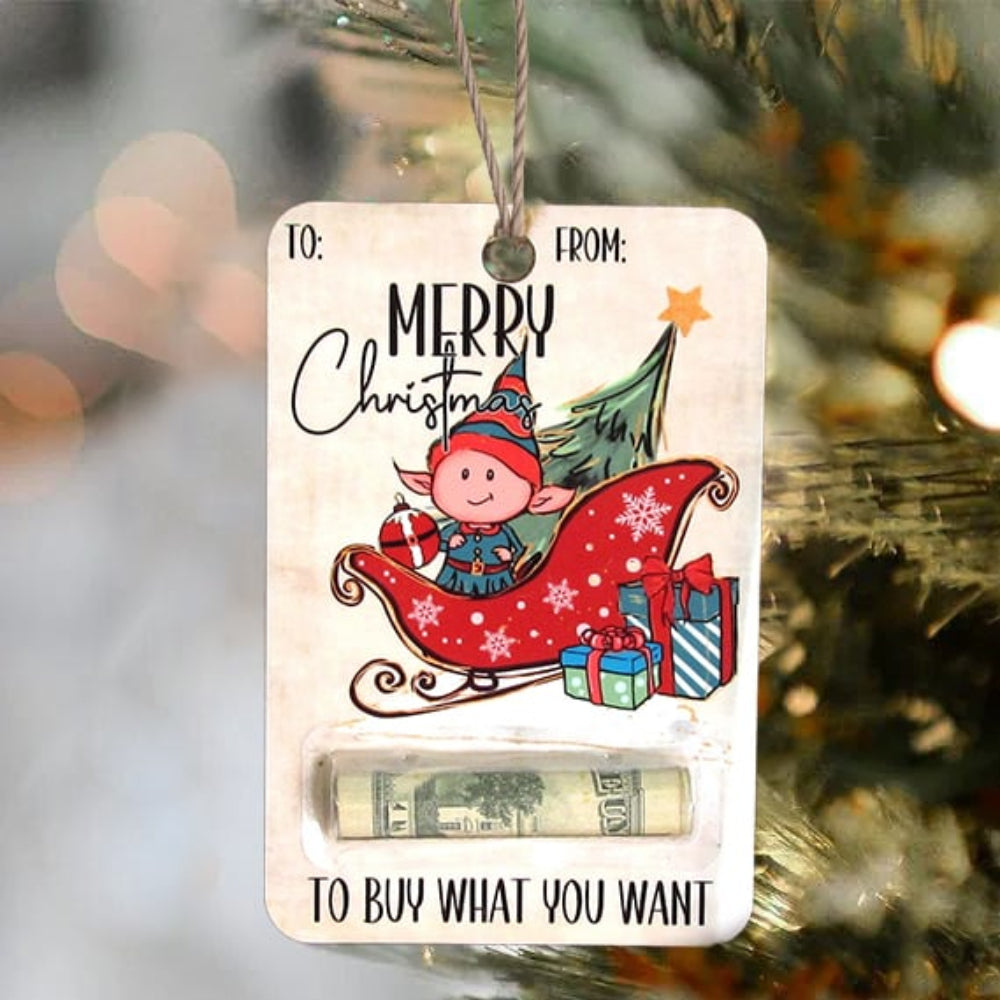Avelena | Christmas Wooden Money Holder Ornament