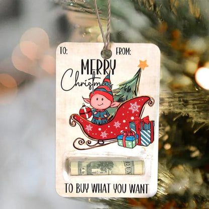 Avelena | Christmas Wooden Money Holder Ornament