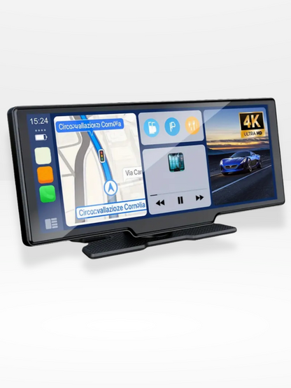 Avelena | Drahtloser CarPlay-Bildschirm mit integrierter 4K-Dashcam & optionaler Rückkamera – 10,26" IPS-Display