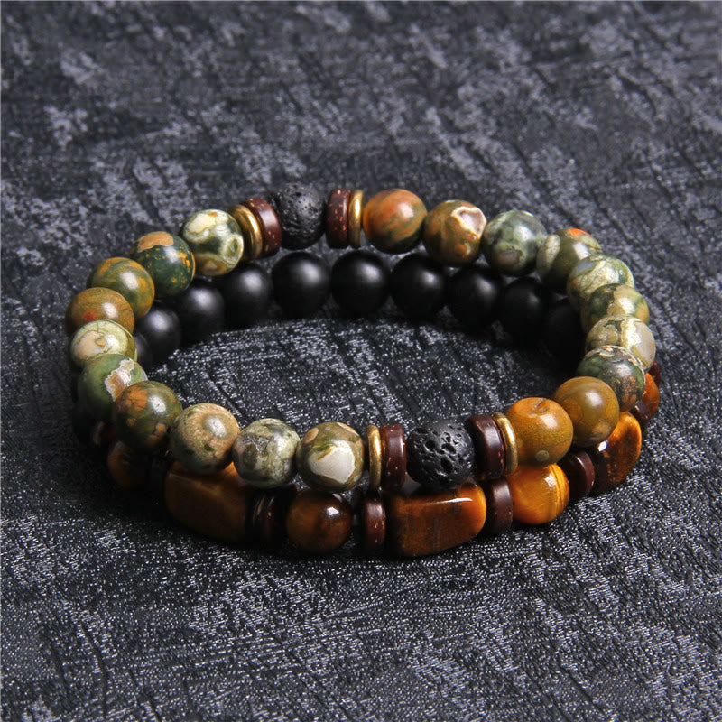 Avelena | Afrikanisch Türkis & Tigerauge Armband Naya Sammlung