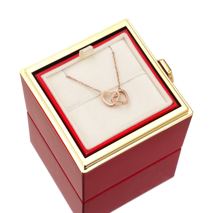 Avelena | [Ideales Geschenk] Ewige Rosenbox - Mit gravierter Halskette & künstlicher Rose